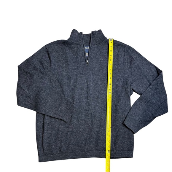 Garret Scott Extra Fine Merino Wool V-neck Sweater Beige - Mens Size L - Picture 7 of 10